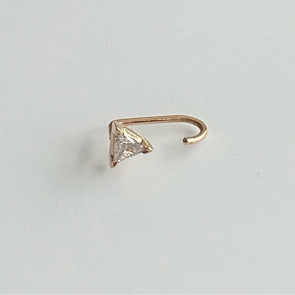 14k solid yellow gold diamond claw stud - Picture 5 of 5